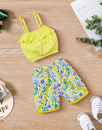 Floral Print Shorts with Crop Top Set Kinder Choice
