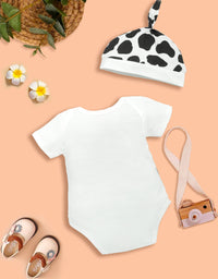 New To the Herd Cute Cow Baby Romper with cap Kinder Choice
