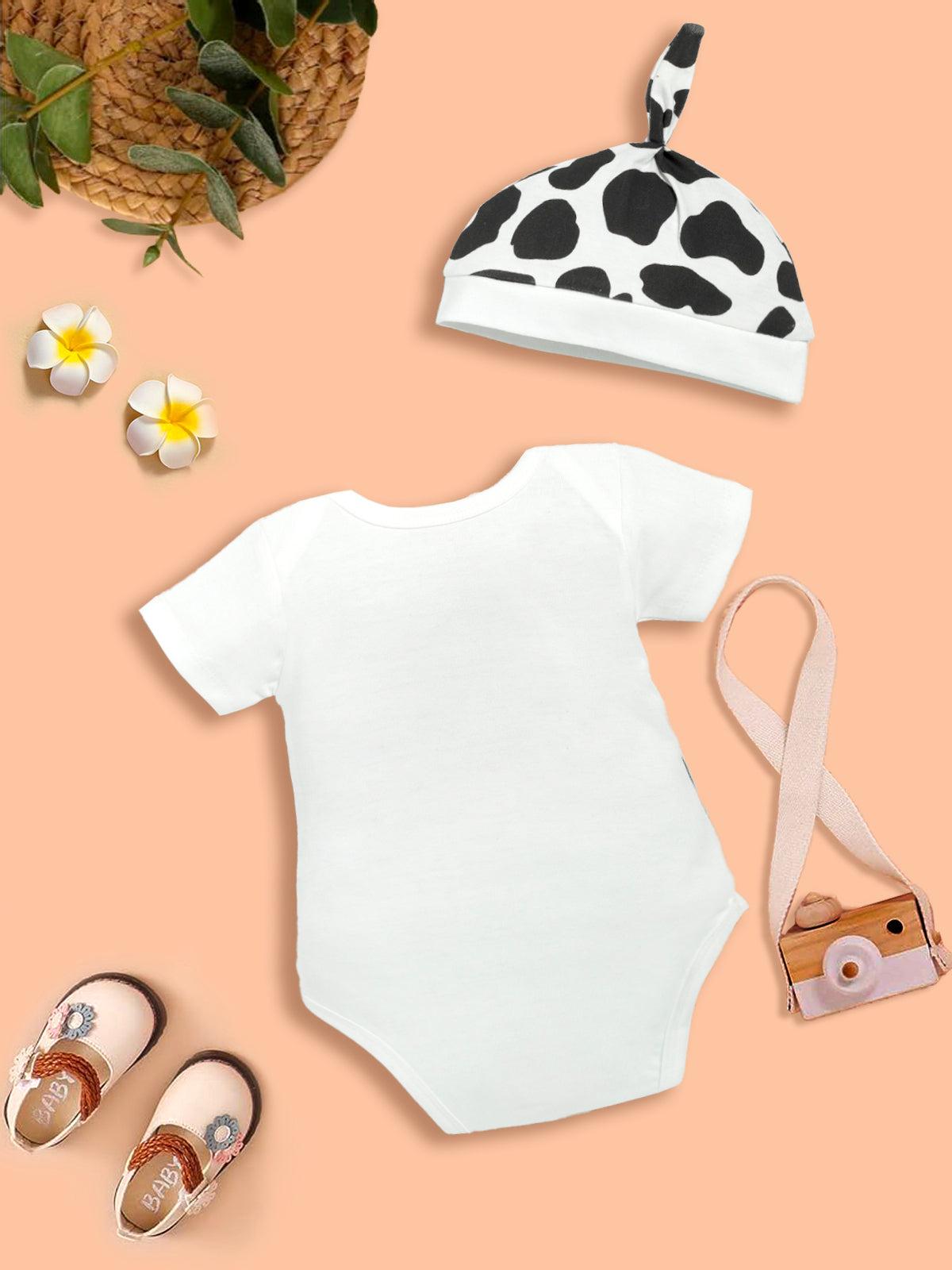 New To the Herd Cute Cow Baby Romper with cap Kinder Choice