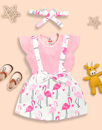 Girls cotton T-Shirt with Flamingo design Frock Kinder Choice
