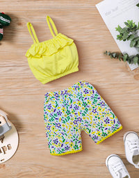 Floral Print Shorts with Crop Top Set Kinder Choice
